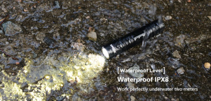 Water-resistant flashlight to 2 m