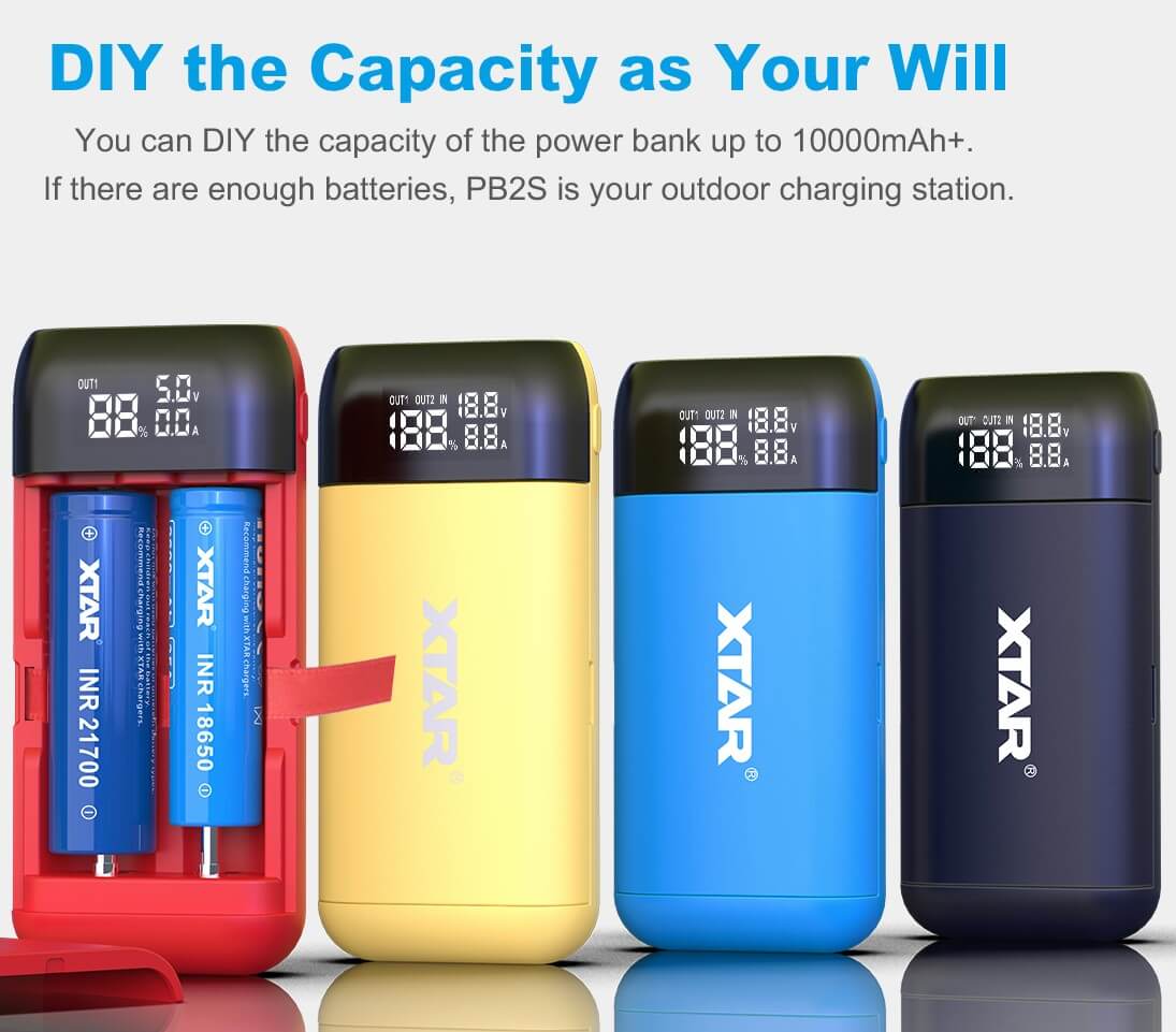 powerbank xtar batteribank för 18650 batterier